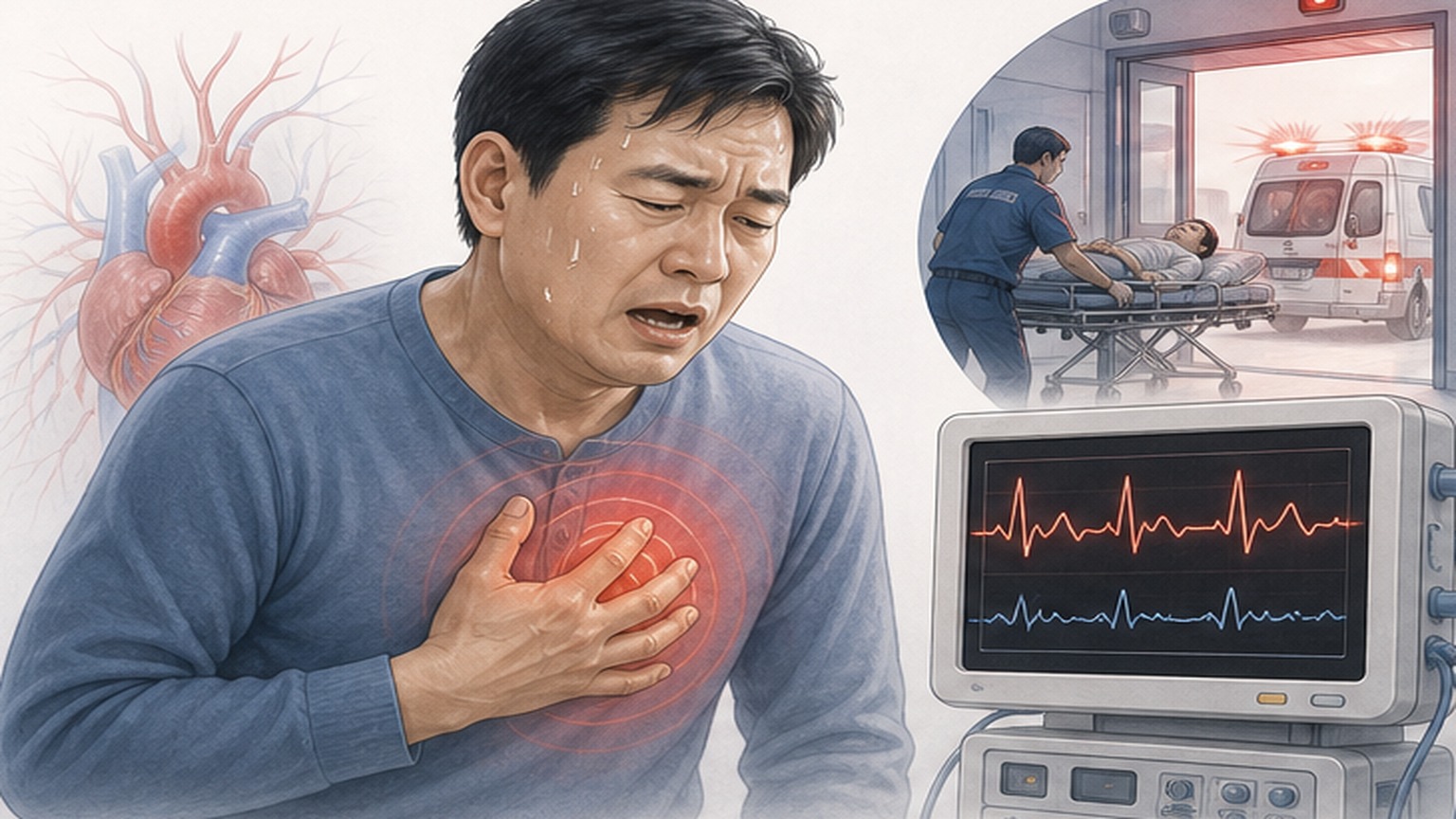 즉시 응급실에 가야 하는 6대 치명적 원인 설명 이미지