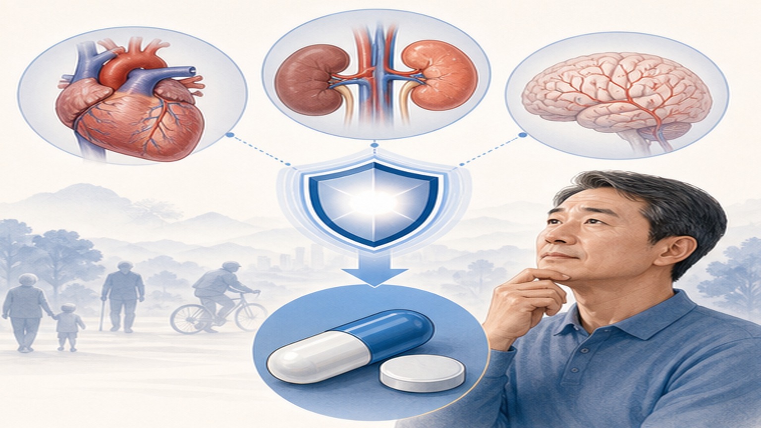 약물치료 시작 시점 — 위험도 기준 설명 이미지