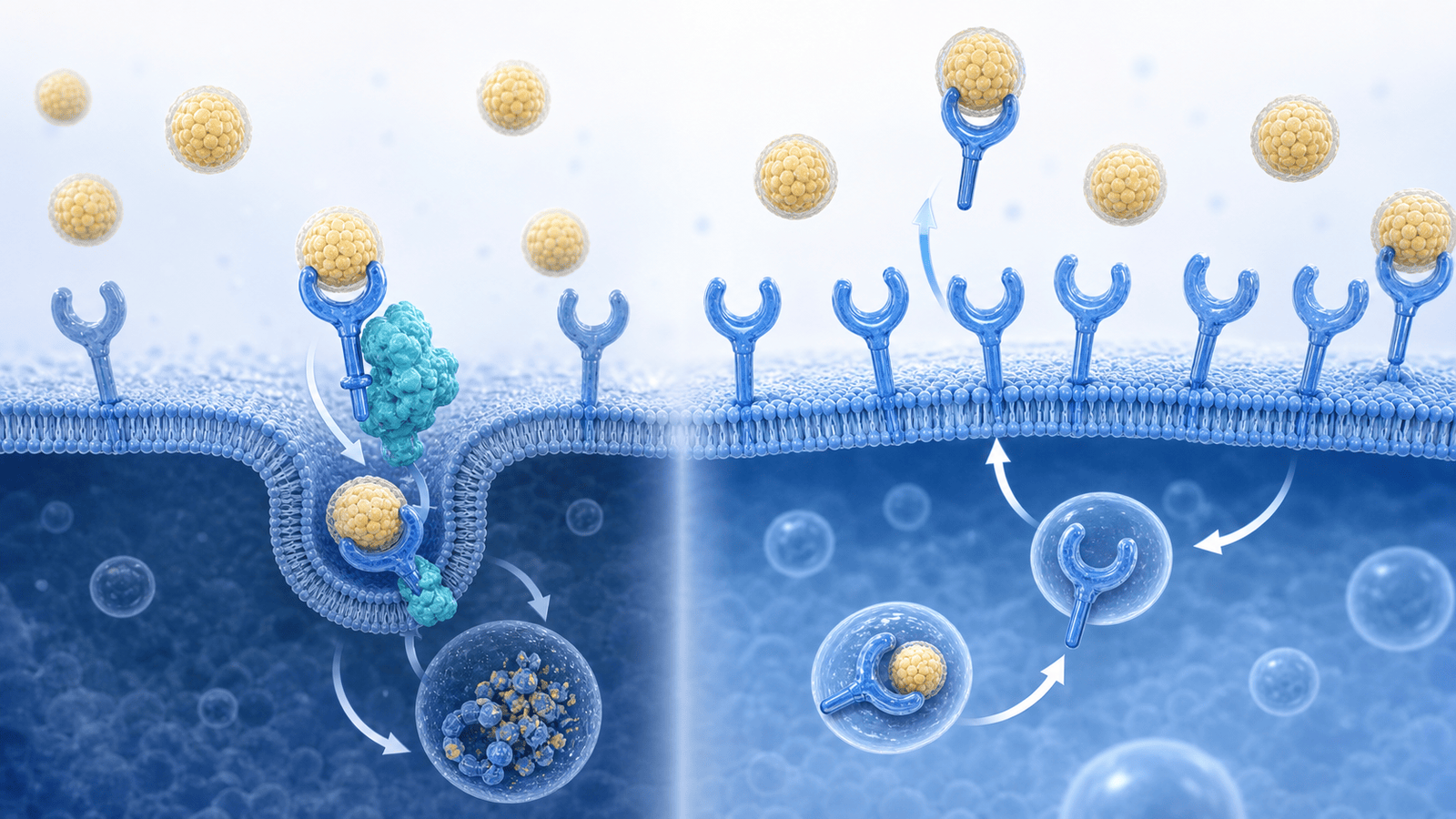 간의 콜레스테롤 수용체와 PCSK9의 작용