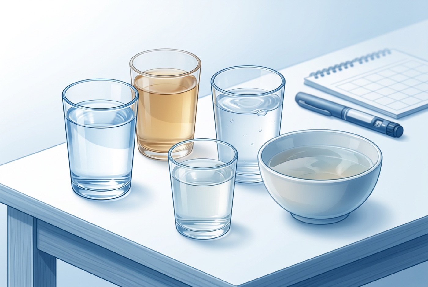검사 전날 마시는 맑은 물·보리차·이온음료·맑은 사과주스와 맑은 국